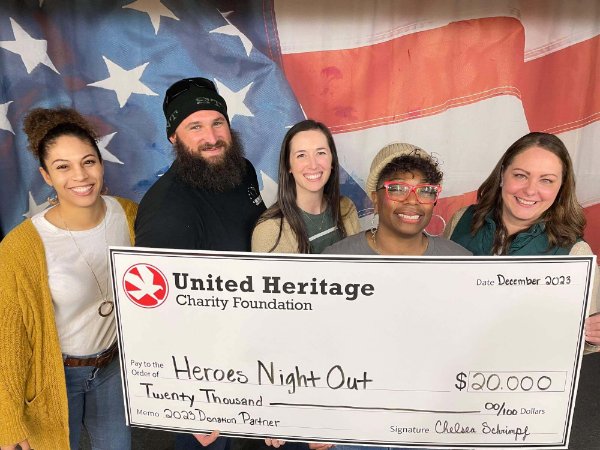 Heroes Night Out Large Donation Check Photo